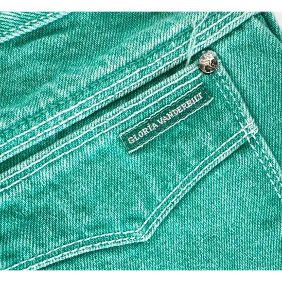 Vintage GLORIA VANDERBILT For Murjani 70s / 80s Green High Waist Jeans Size 24 - Picture 7 of 8